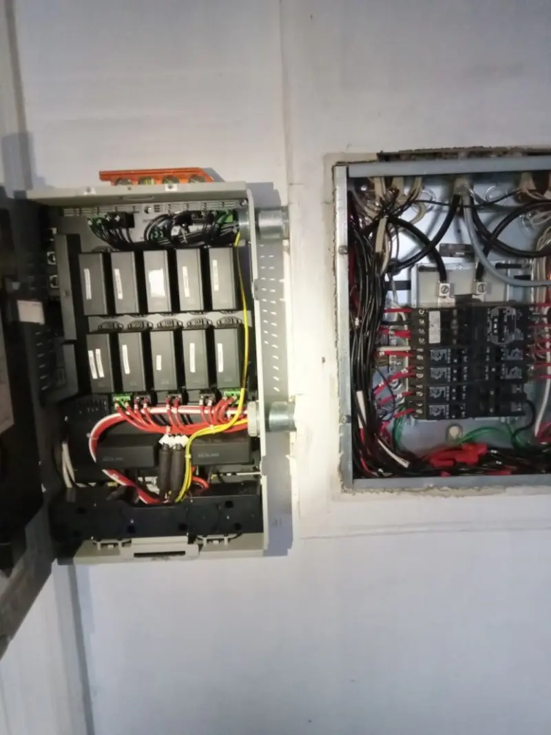 Electrical panel upgrade completed for Security Camera Wiring in One Loudoun